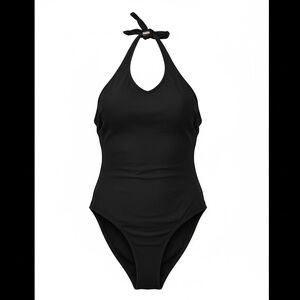 DKNY Black Halter Neck One-Piece Swimsuit, Vintage 90’s Y2K